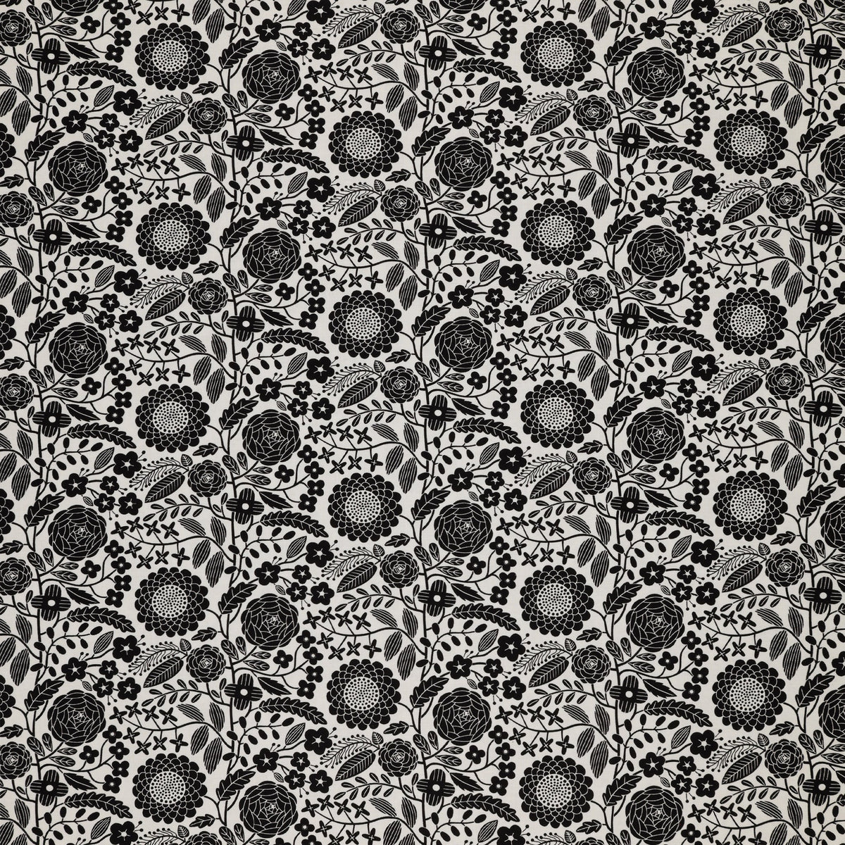 Black, White and Bloom Fabric Collection - Liz Black/White