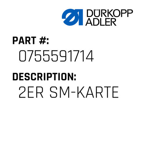 2Er Sm-Karte - Dürkopp Adler #0755 591714