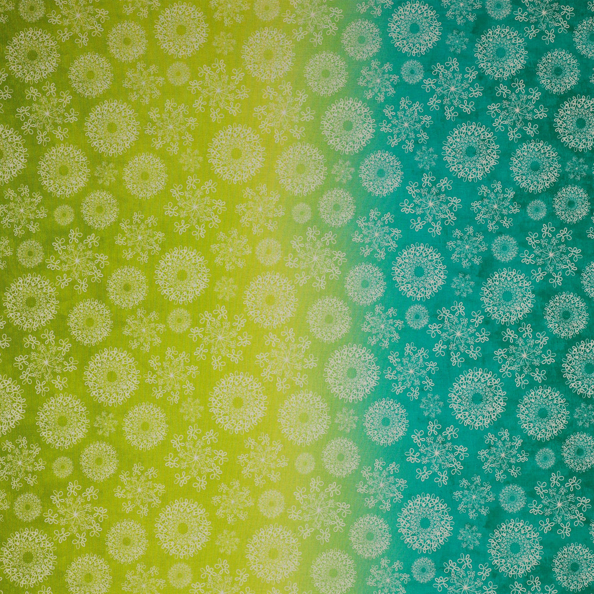 Wishflower Fabric Collection - Wishflower Ombre Lime/Teal