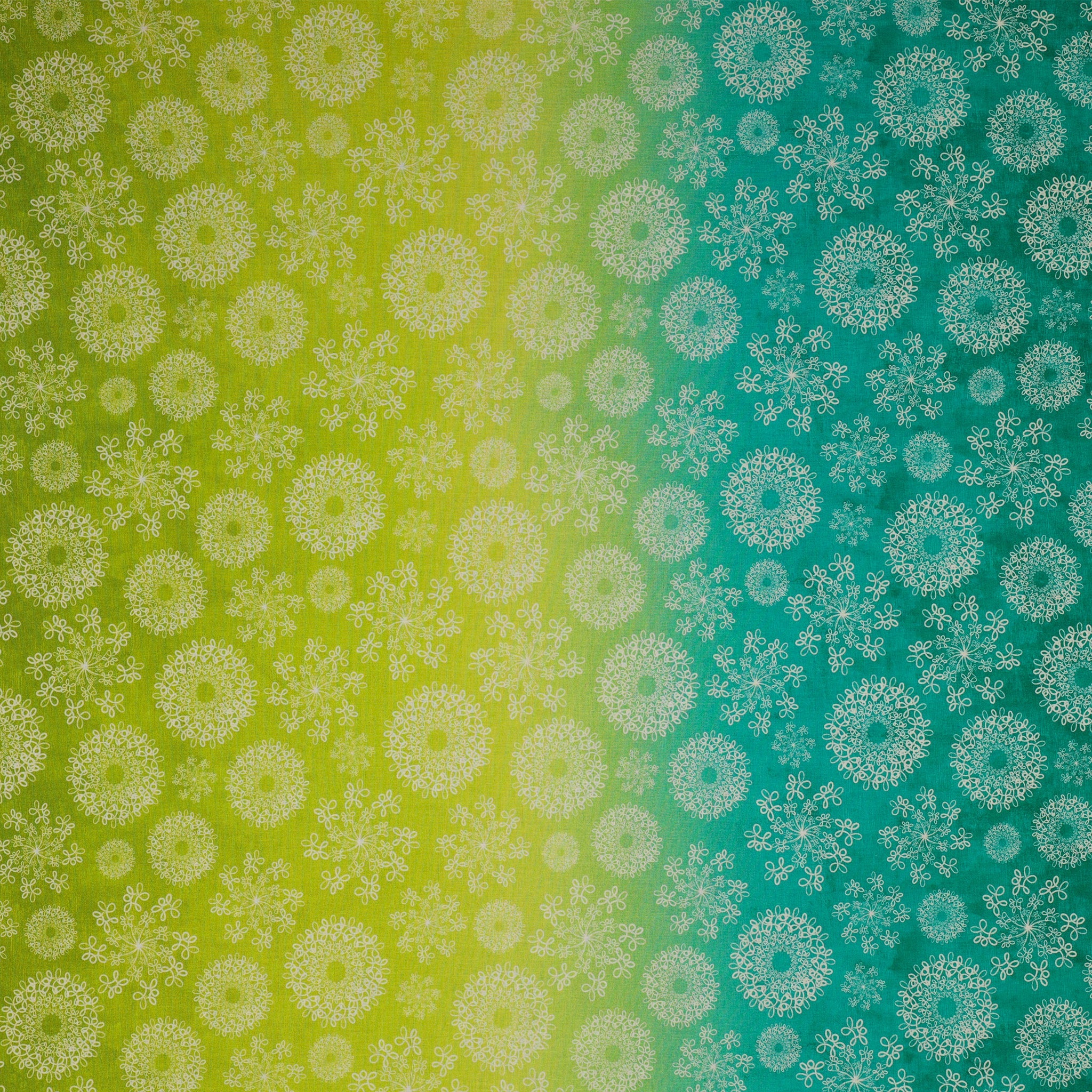 Wishflower Fabric Collection - Wishflower Ombre Lime/Teal