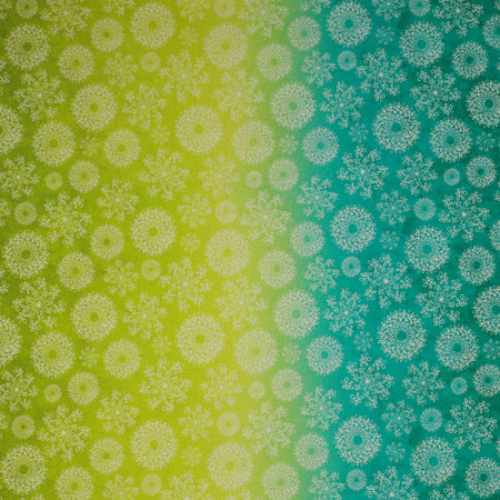 Wishflower Fabric Collection - Wishflower Ombre Lime/Teal