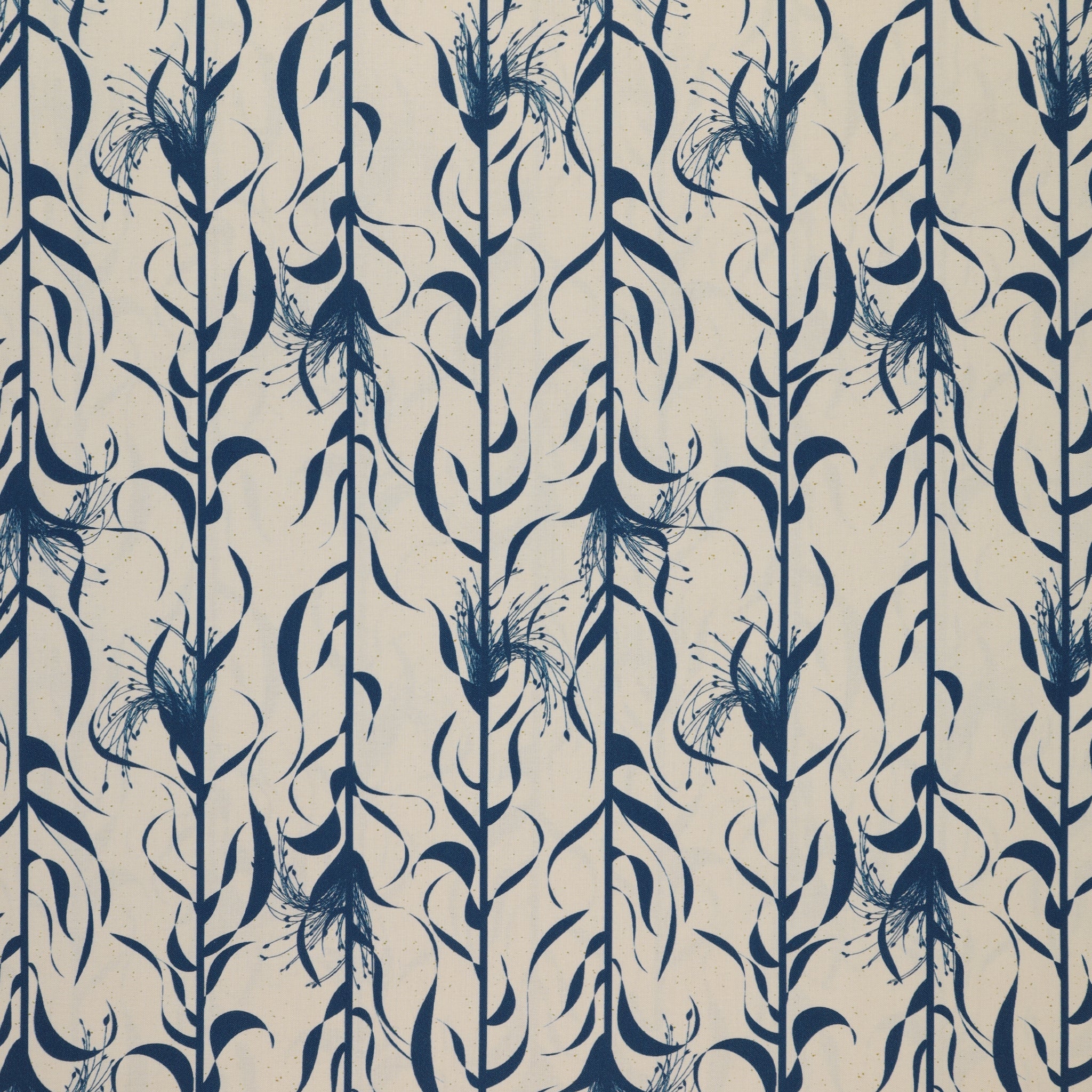 Wishflower Fabric Collection - Broomcorn Blue/Natural