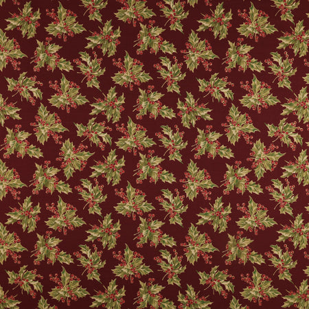 Christmas At Home Fabric Collection - New Holly Dark Red