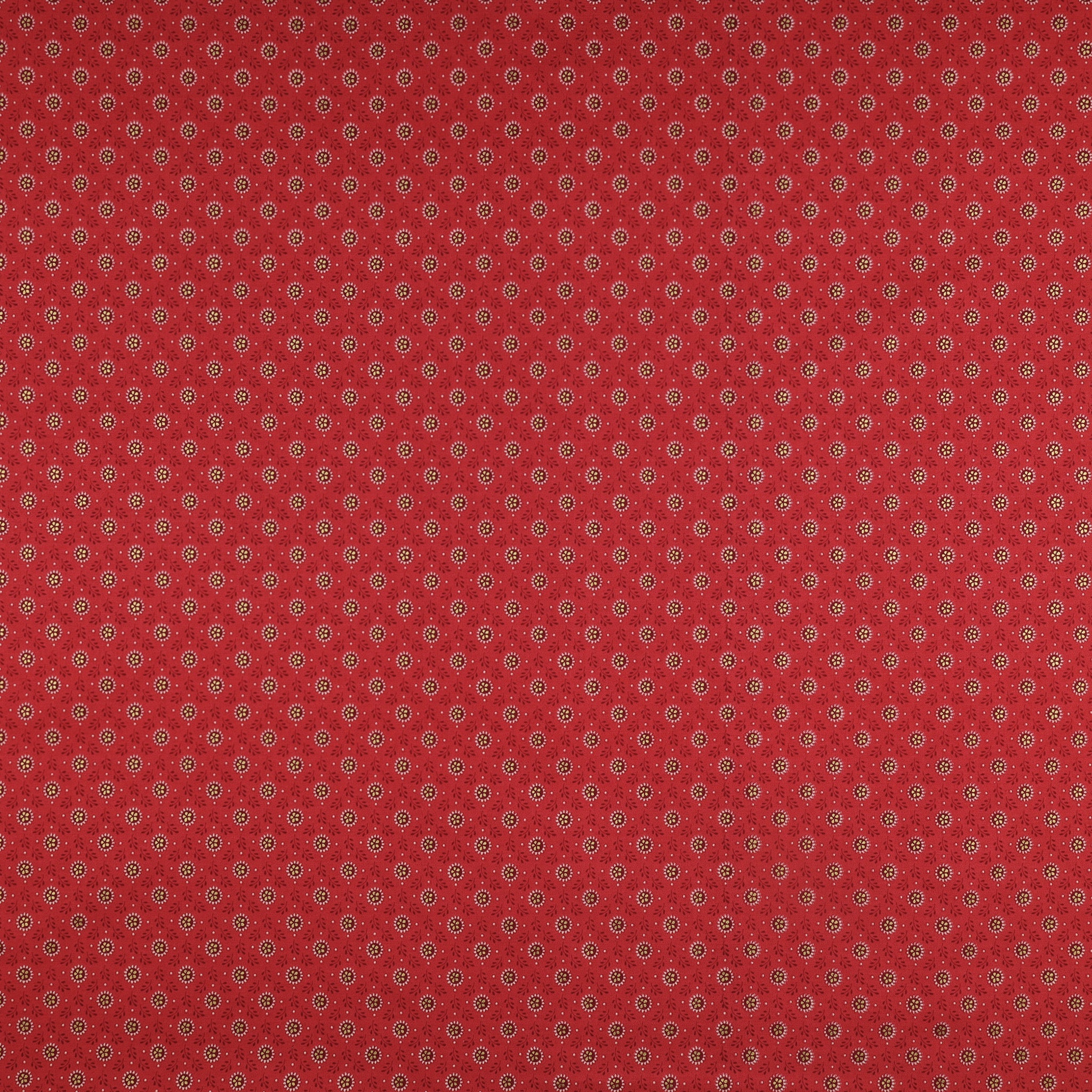 Christmas At Home Fabric Collection - Tiny Daisy Red
