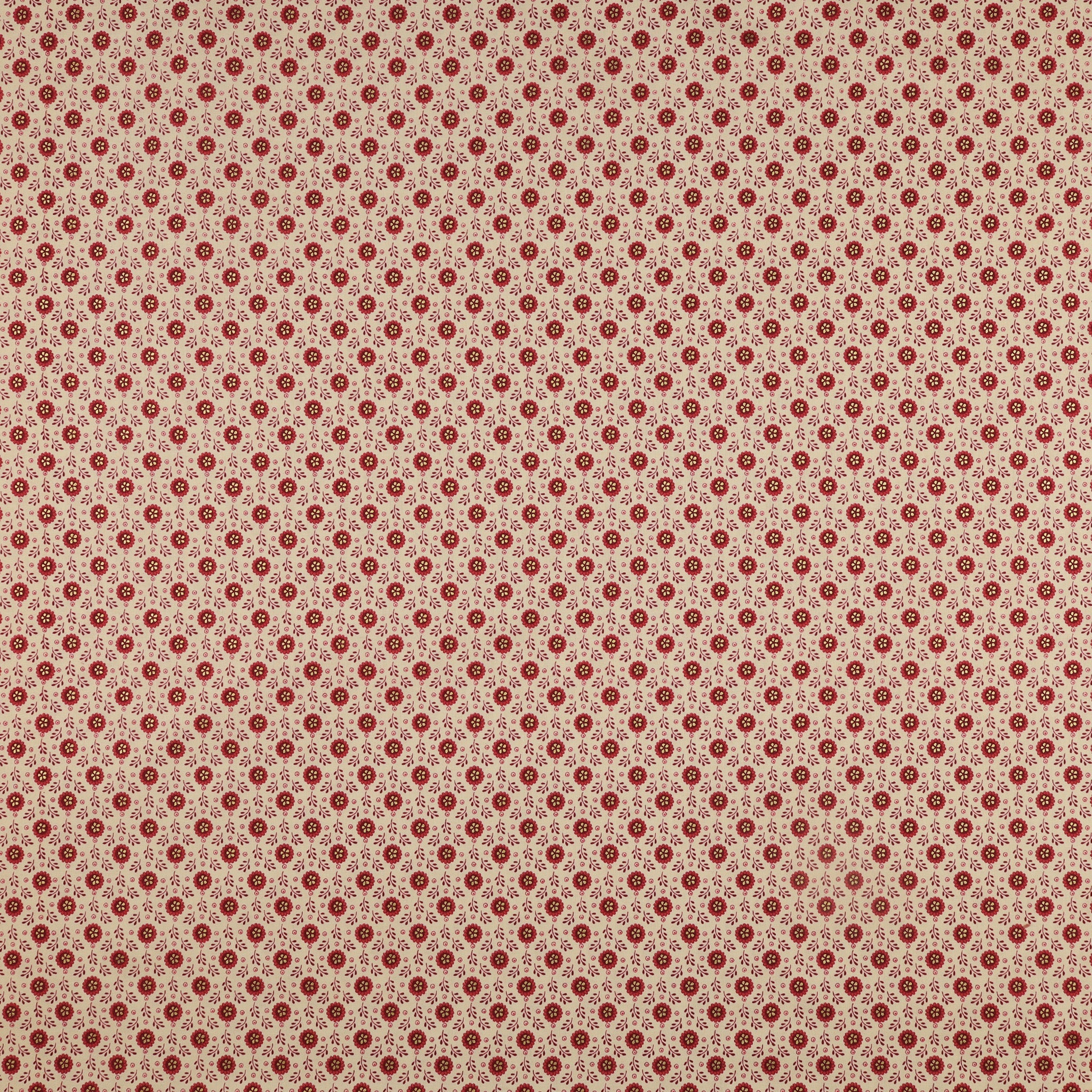 Christmas At Home Fabric Collection - Tiny Daisy Red/Natural