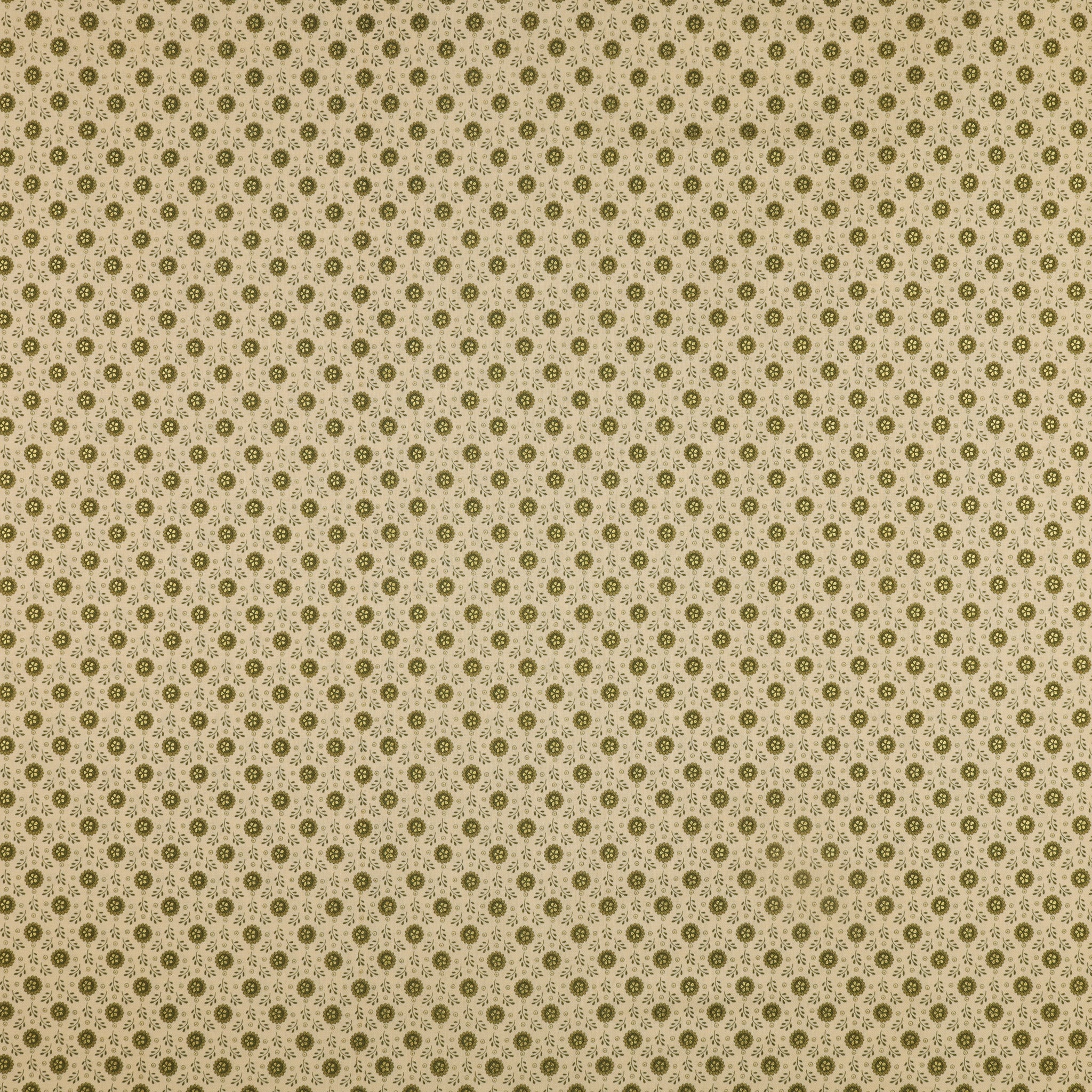 Christmas At Home Fabric Collection - Tiny Daisy Green/Natural