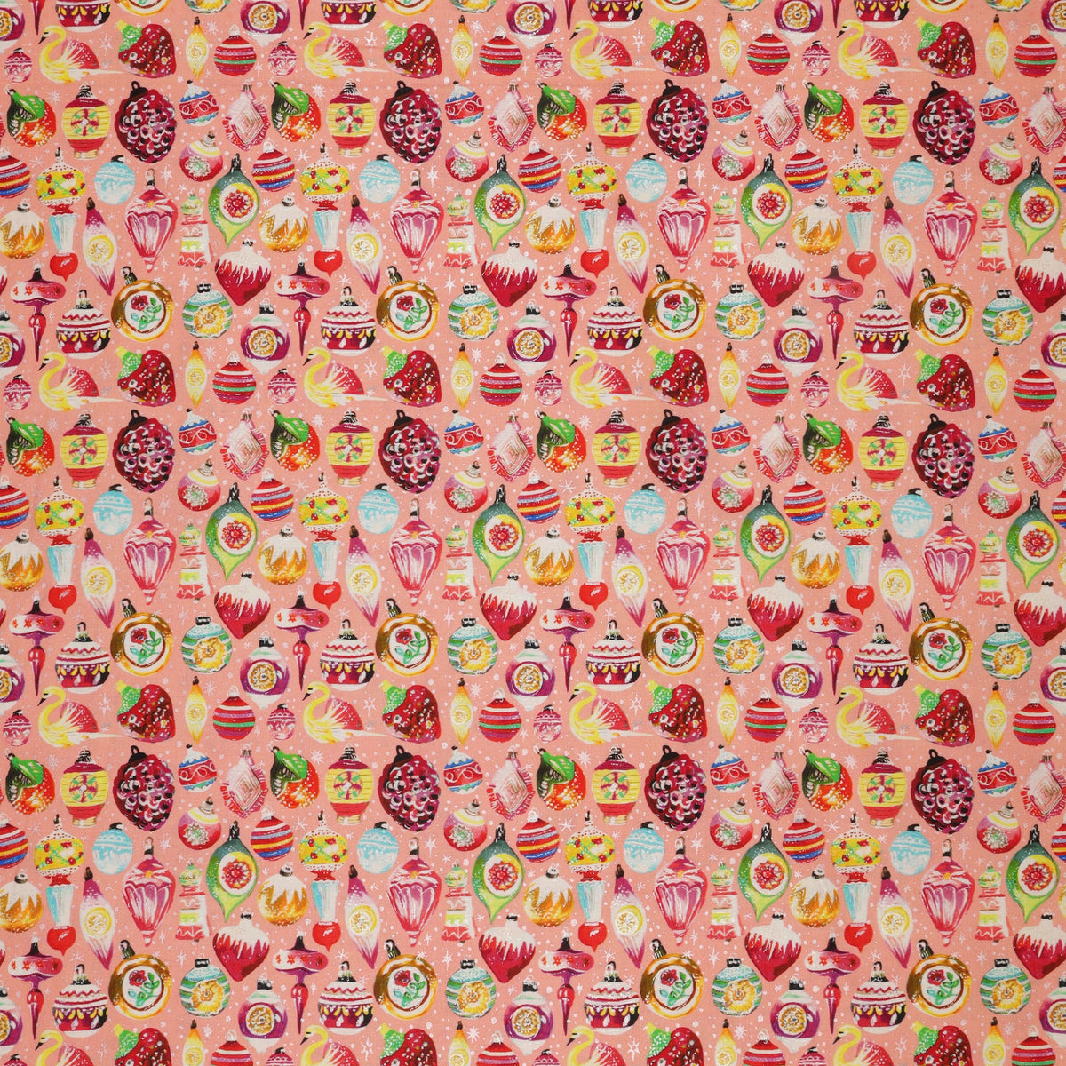 Magical Season Fabric Collection - Vintage Ornaments Peach Jam/Multi