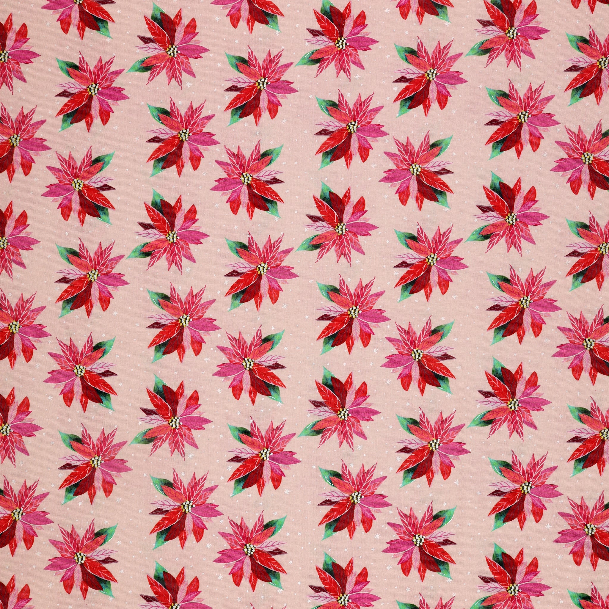 Magical Season Fabric Collection - Painterly Poinsettia Light Pink