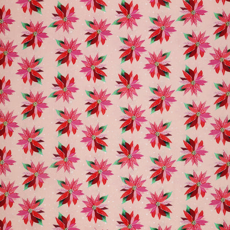 Magical Season Fabric Collection - Painterly Poinsettia Light Pink
