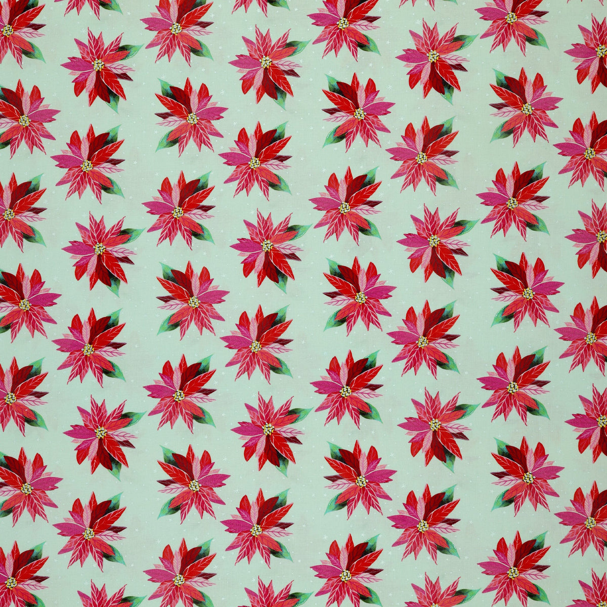 Magical Season Fabric Collection - Painterly Poinsettia Light Turquoise