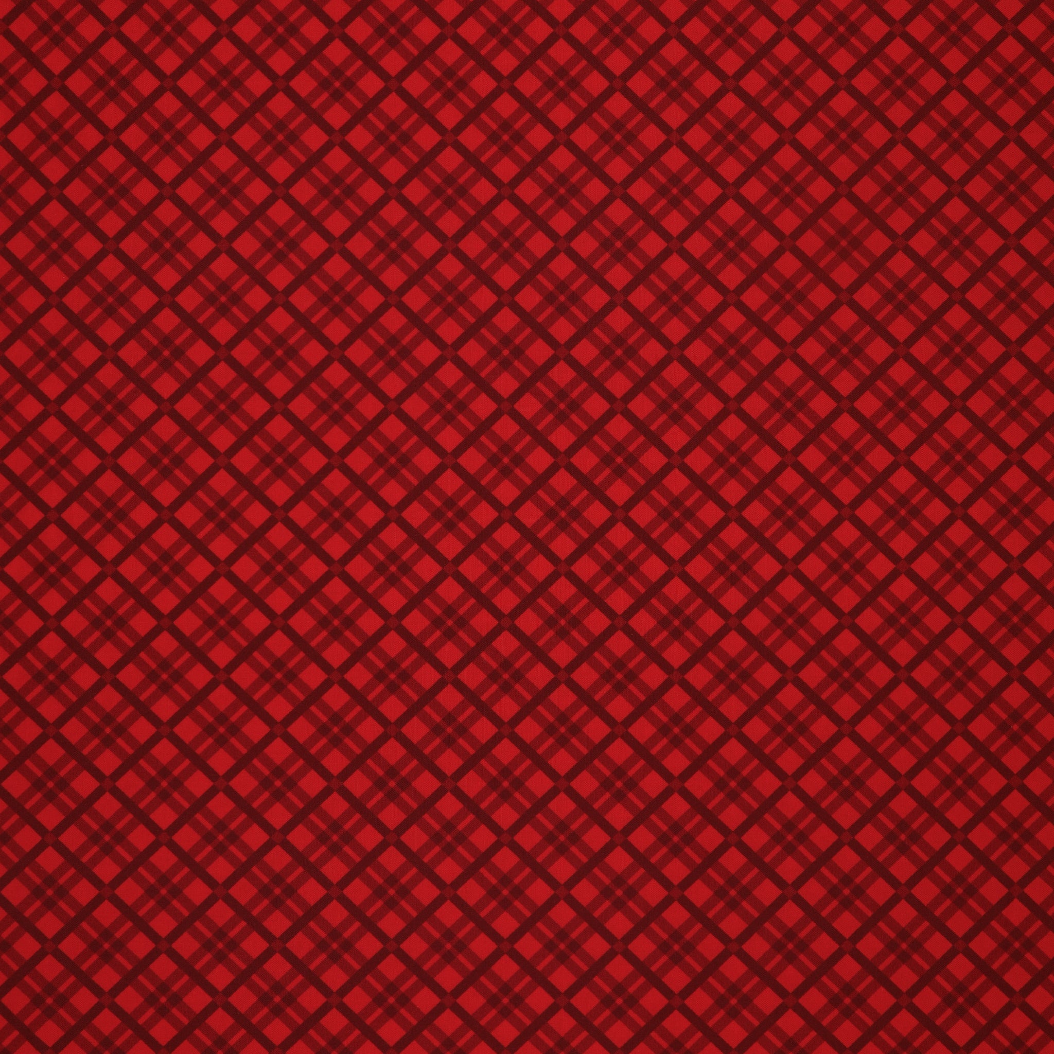 Merry Cats Fabric Collection - Tartan Season Red