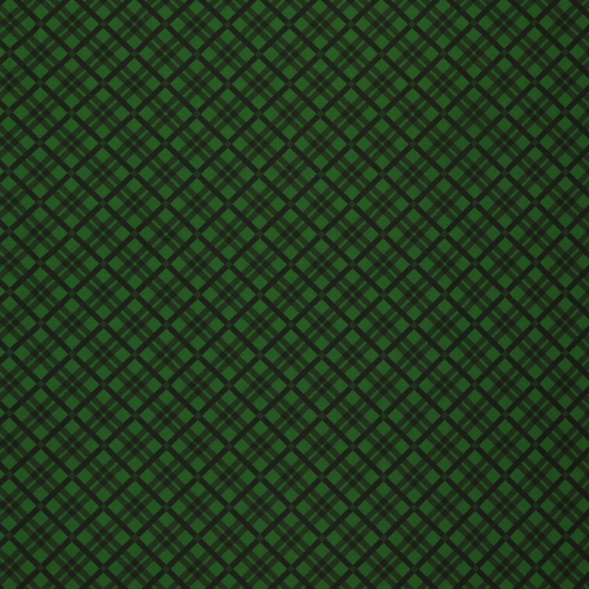 Merry Cats Fabric Collection - Tartan Season Green