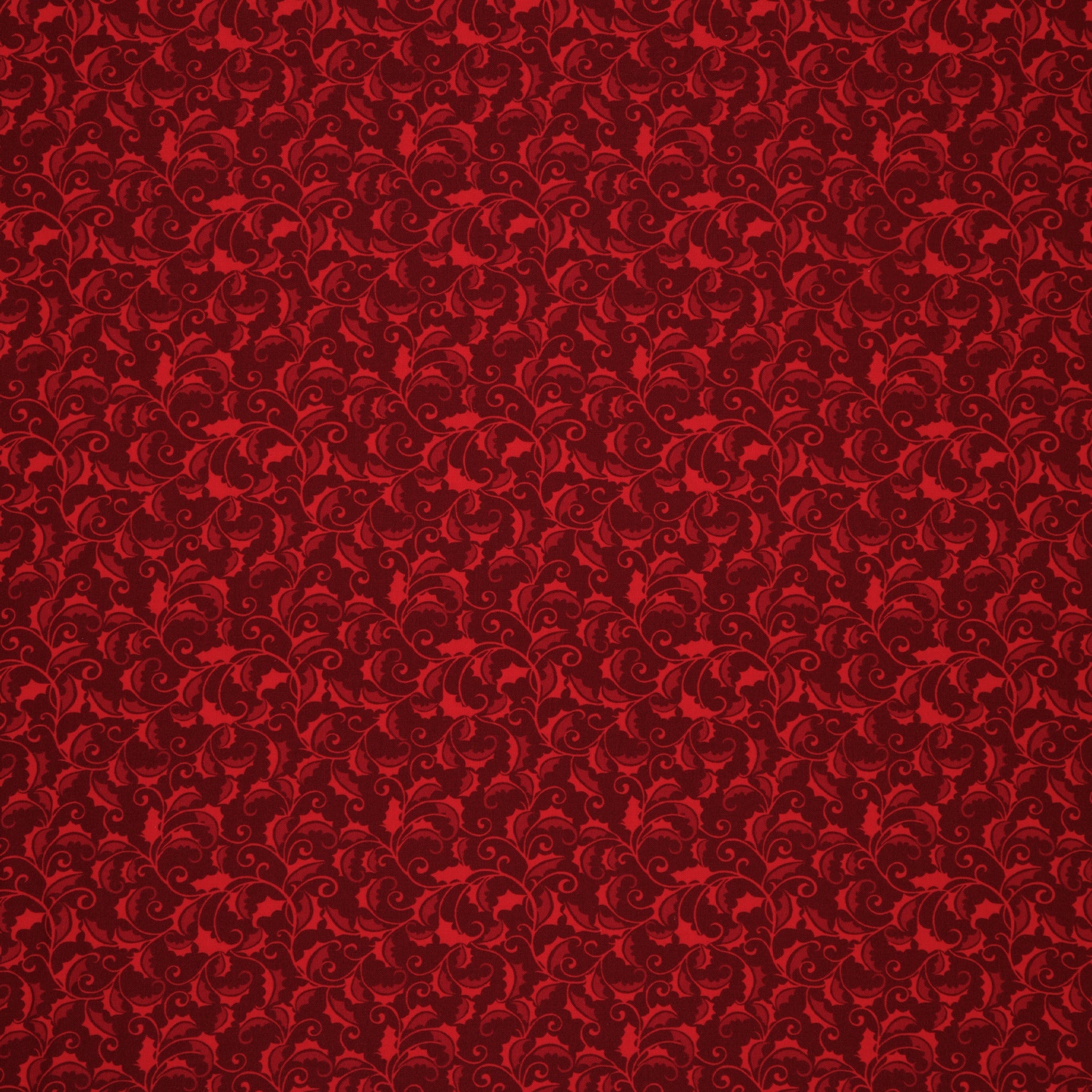 Merry Cats Fabric Collection - Merry Holly Crimson