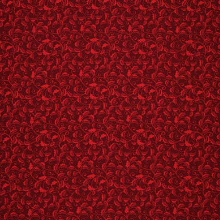 Merry Cats Fabric Collection - Merry Holly Crimson