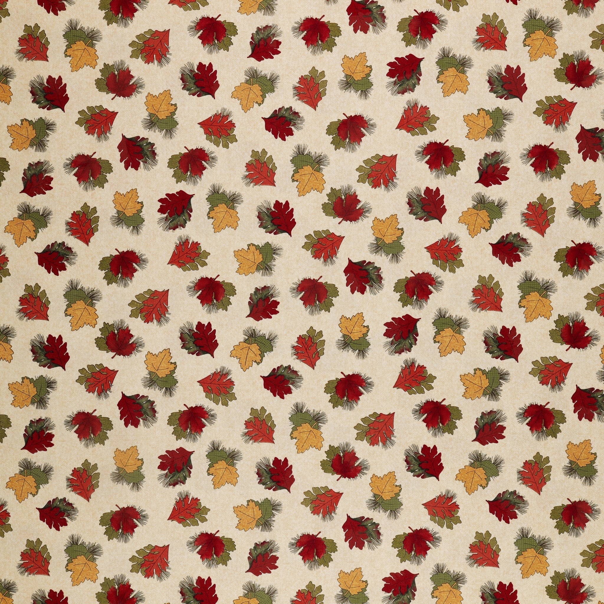 A Walk in the Forest Fabric Collection - Forest Leaves Cream/Multi