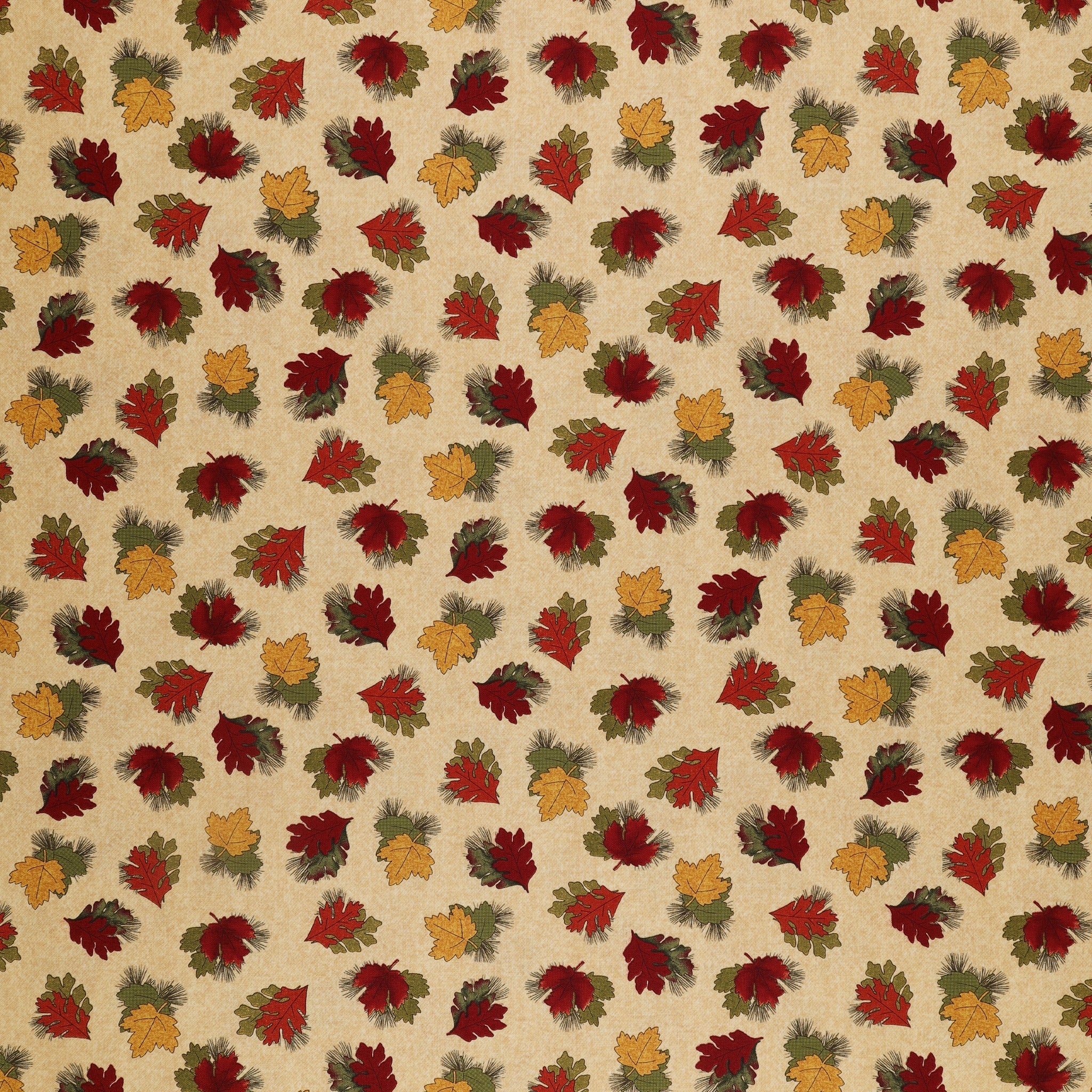A Walk in the Forest Fabric Collection - Forest Leaves Honey/Multi