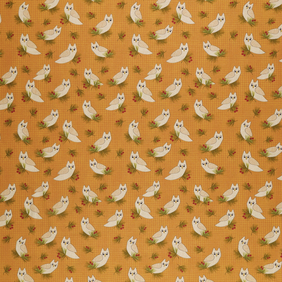 A Walk in the Forest Fabric Collection - Forest Owl Golden