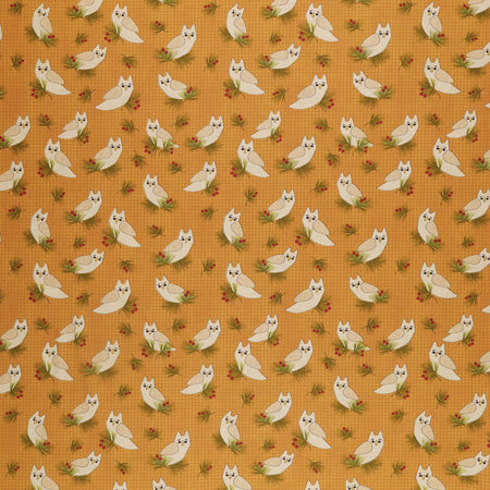 A Walk in the Forest Fabric Collection - Forest Owl Golden