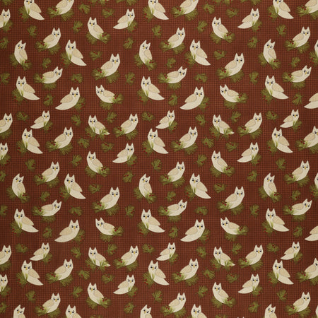 A Walk in the Forest Fabric Collection - Forest Owl Terracotta