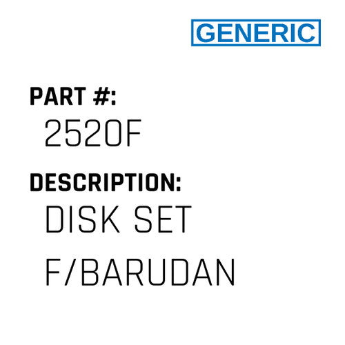 Disk Set F/Barudan - Generic #2520F