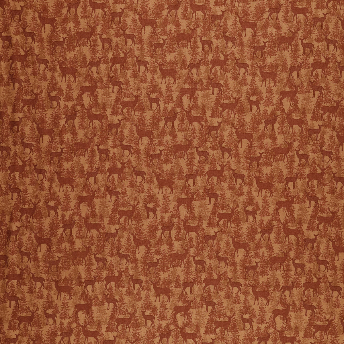 A Walk in the Forest Fabric Collection - Deer Forest Terracotta