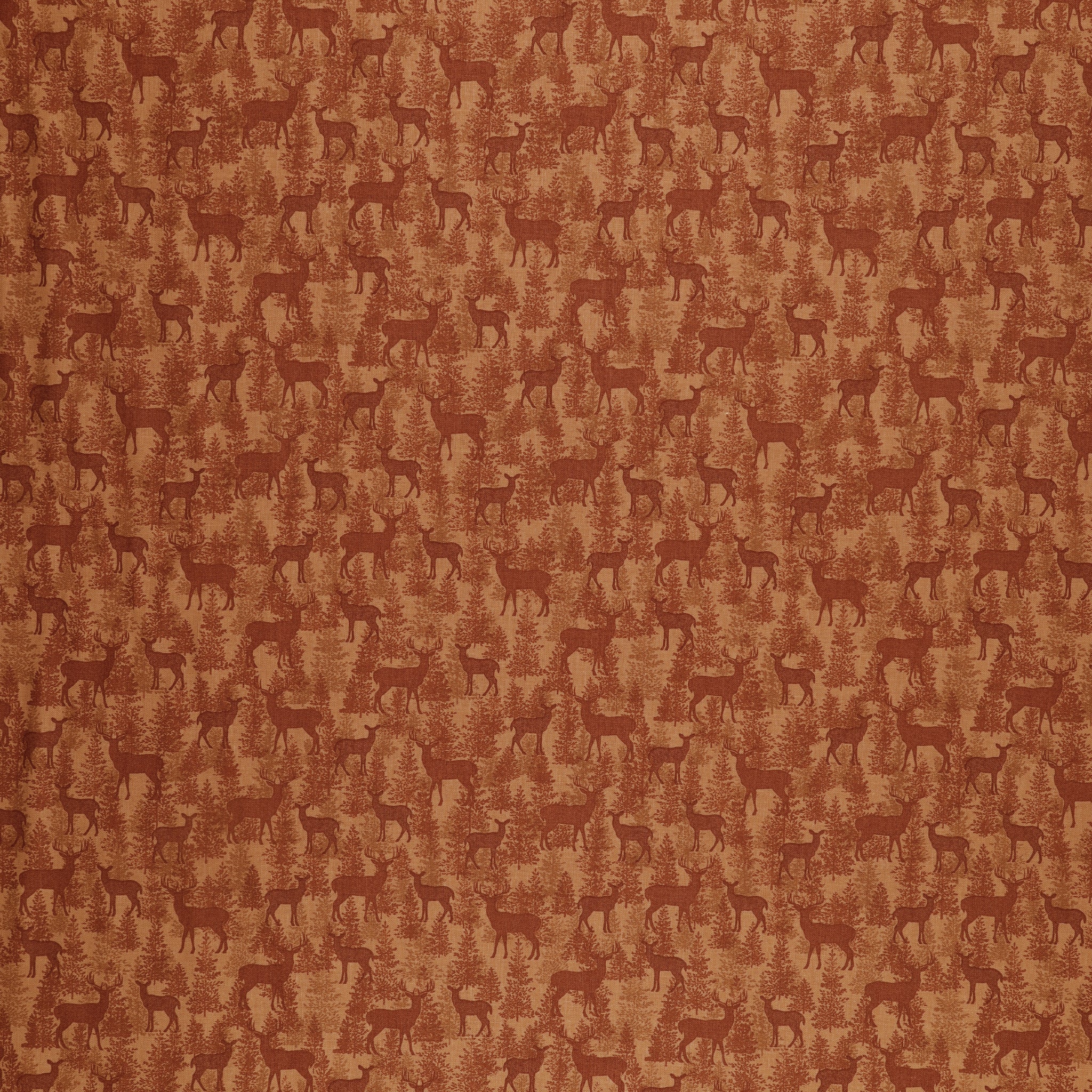 A Walk in the Forest Fabric Collection - Deer Forest Terracotta