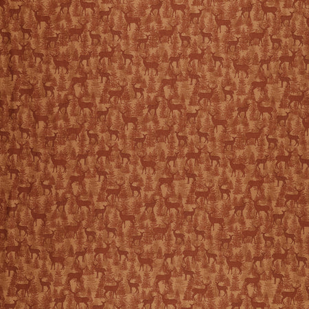 A Walk in the Forest Fabric Collection - Deer Forest Terracotta