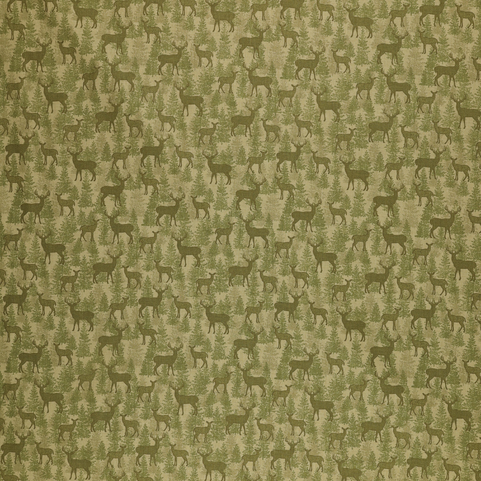 A Walk in the Forest Fabric Collection - Deer Forest Sage