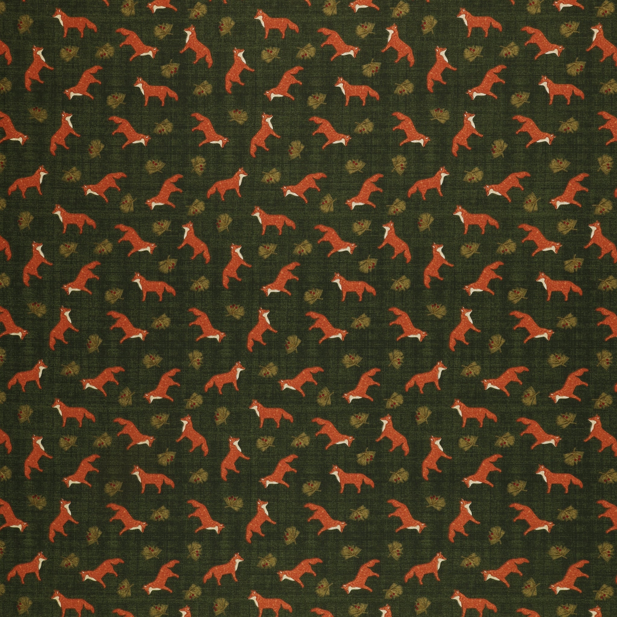 A Walk in the Forest Fabric Collection - Fox Field Green