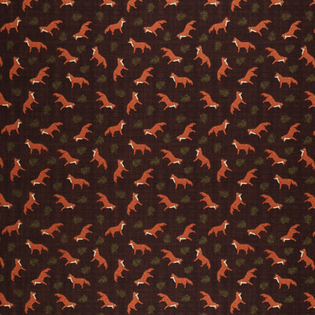 A Walk in the Forest Fabric Collection - Fox Field Chocolate