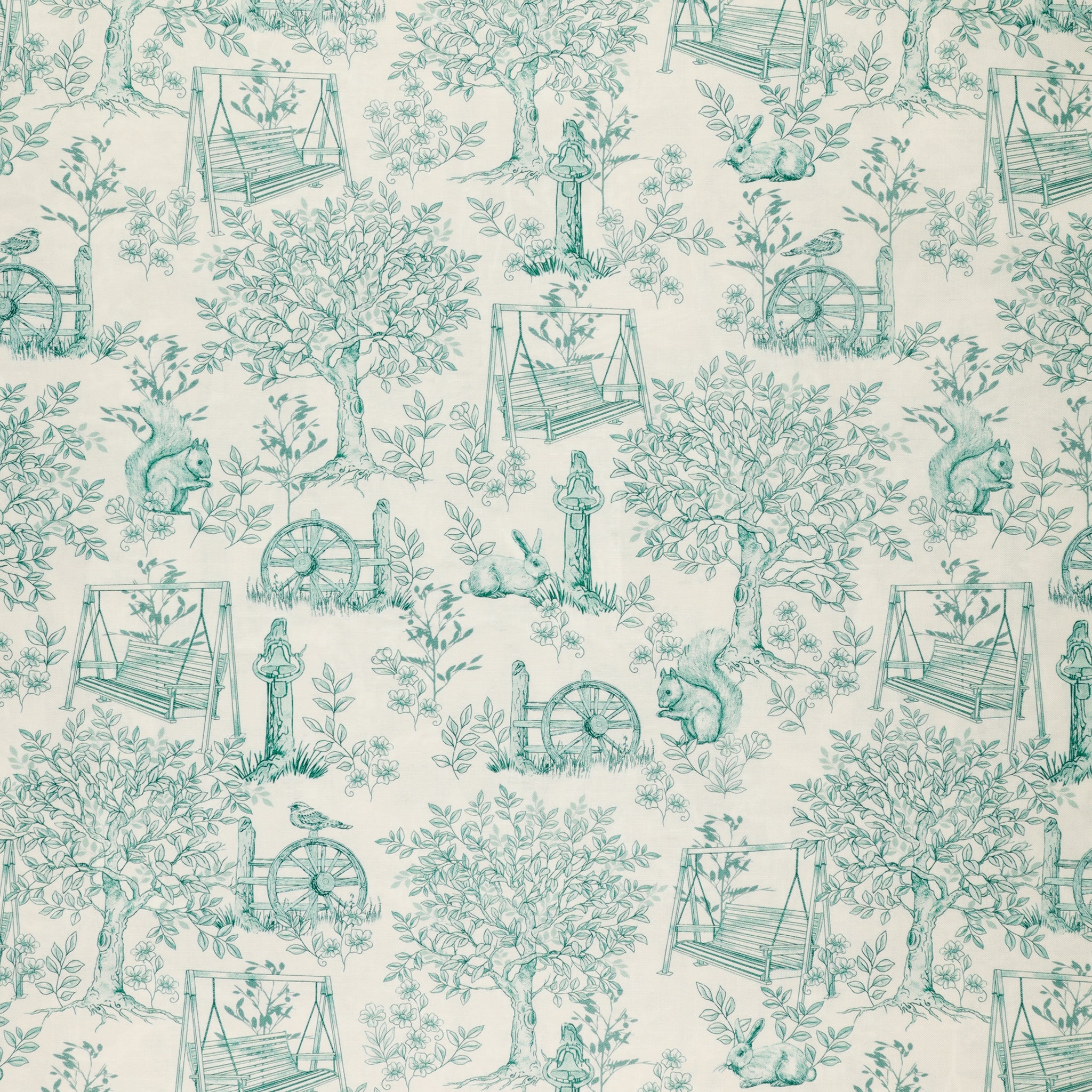 Montgomery-Mountain Charm Fabric Collection - Belle Toile White/Harbor