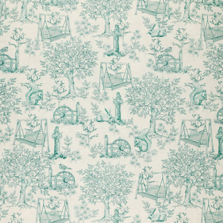 Montgomery-Mountain Charm Fabric Collection - Belle Toile White/Harbor