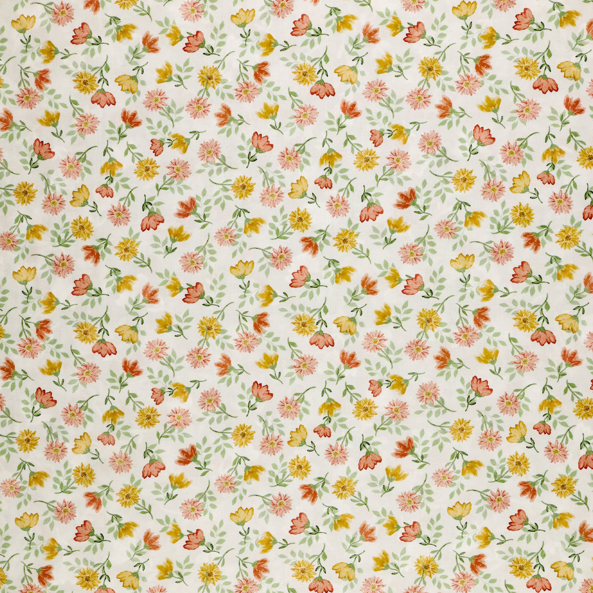 Montgomery-Mountain Charm Fabric Collection - Mountain Flower Toss Coraline/White