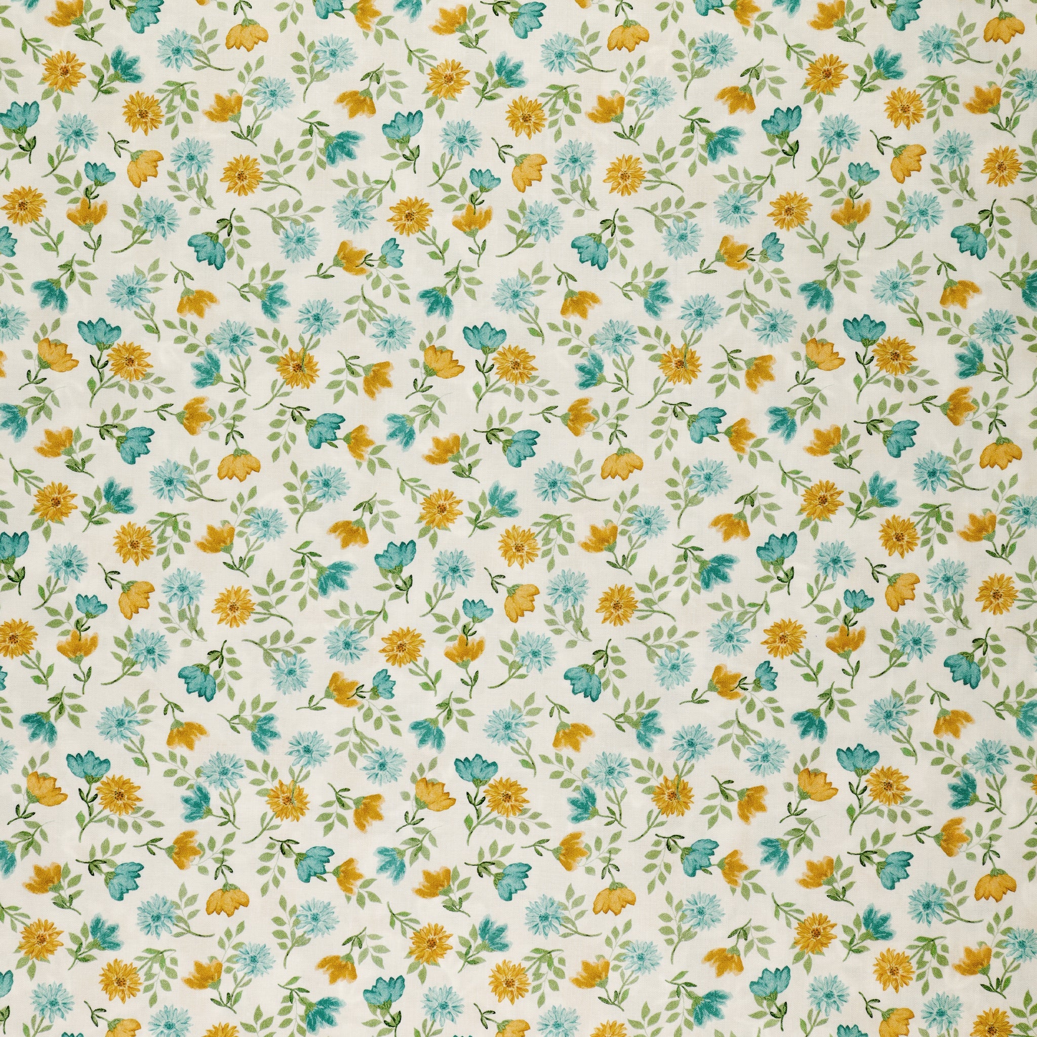 Montgomery-Mountain Charm Fabric Collection - Mountain Flower Toss Teal/White