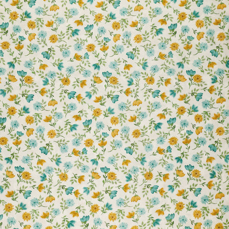 Montgomery-Mountain Charm Fabric Collection - Mountain Flower Toss Teal/White