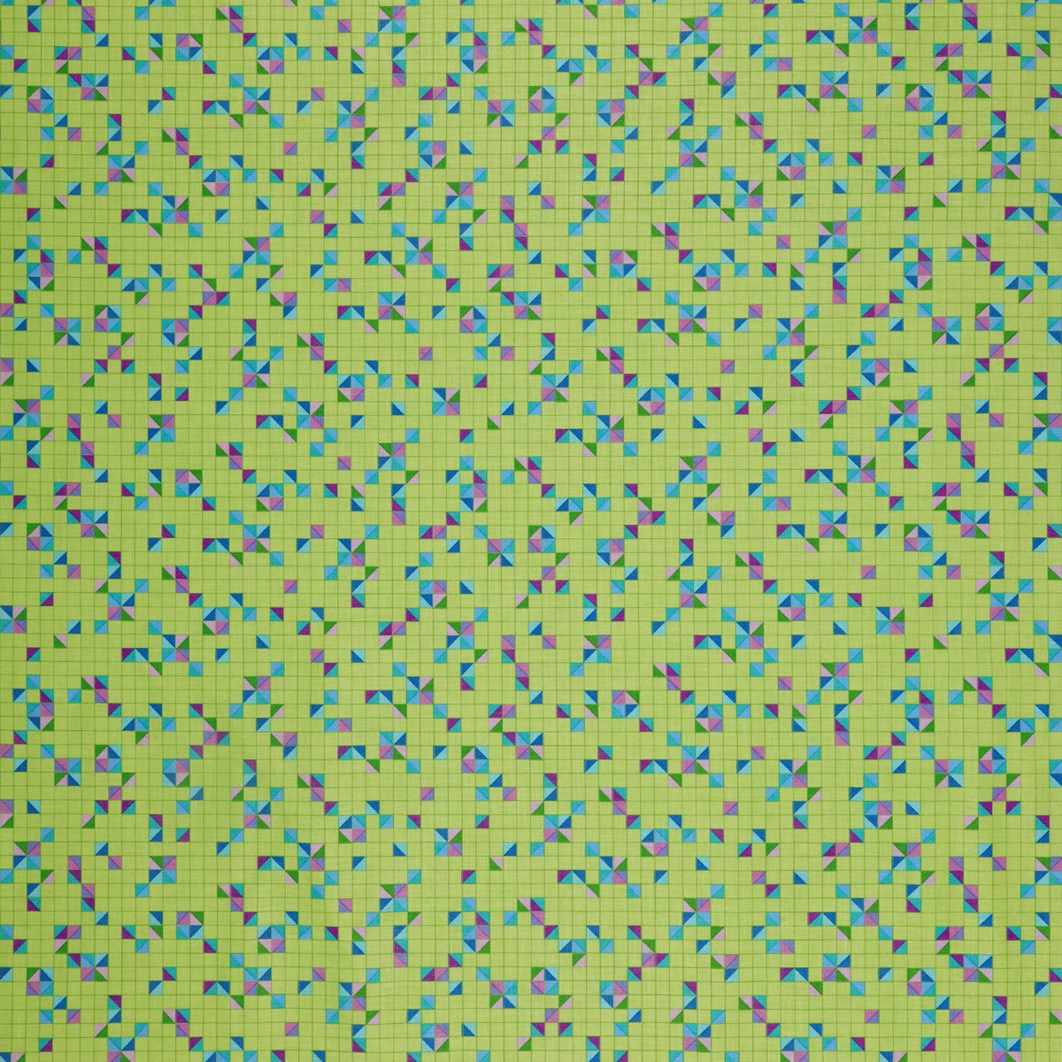 Twilight Serenade Fabric Collection - Modern Triangles Green