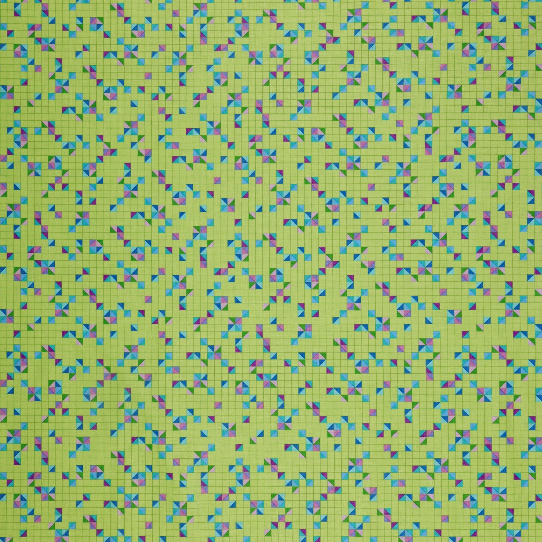 Twilight Serenade Fabric Collection - Modern Triangles Green