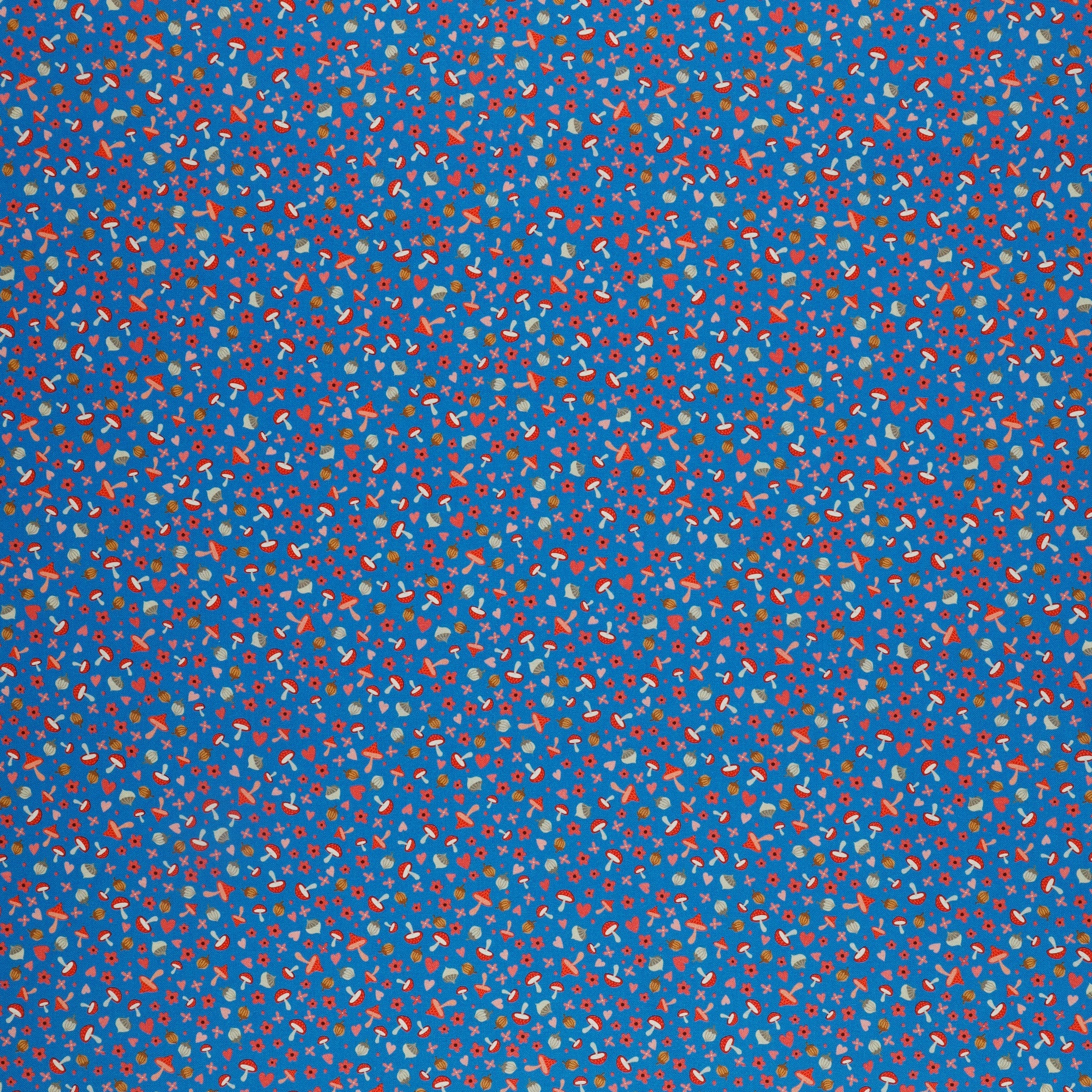 So Charming Fabric Collection - Mushroom Love Cobalt
