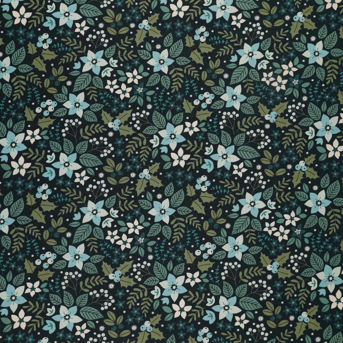 Holly & Hearth Fabric Collection - Yule Teal