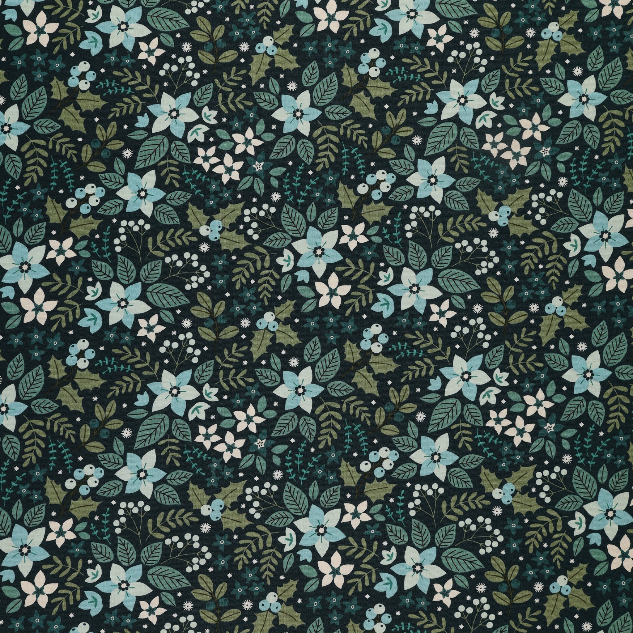 Holly & Hearth Fabric Collection - Yule Teal