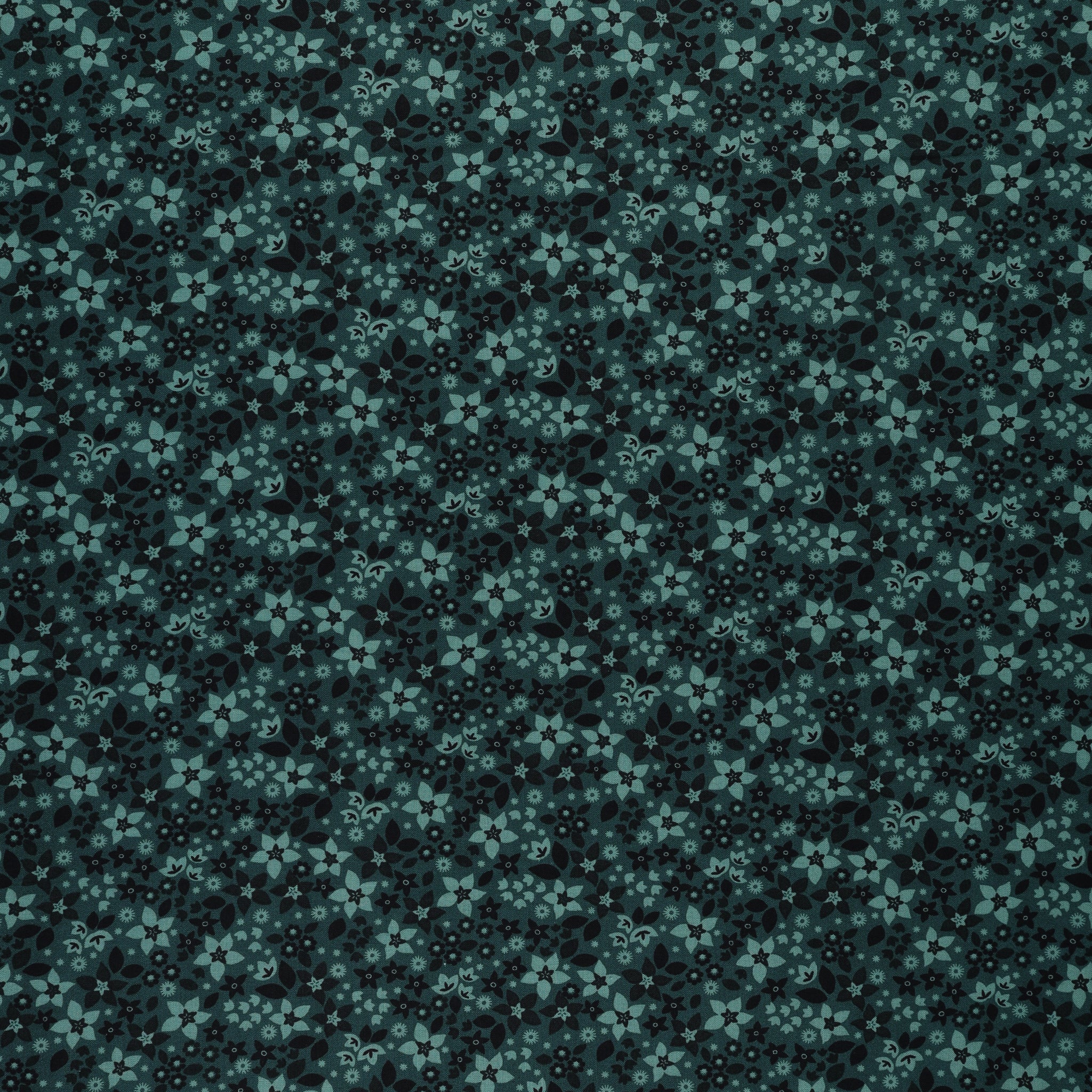 Holly & Hearth Fabric Collection - Star Flowers Teal