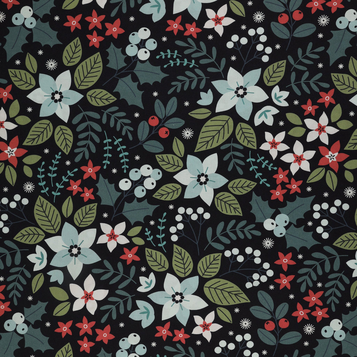 Holly & Hearth 108" Wide Quilt Backing - Holly Midnight