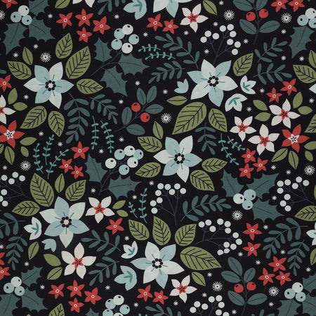 Holly & Hearth 108" Wide Quilt Backing - Holly Midnight