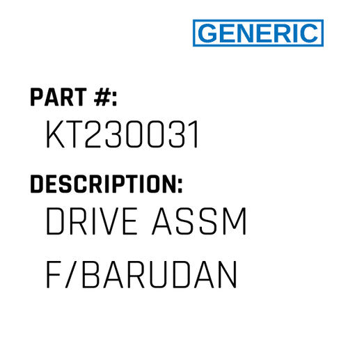 Drive Assm F/Barudan - Generic #KT230031