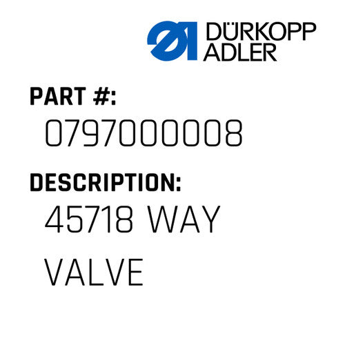 45718 Way Valve - Dürkopp Adler #0797 000008