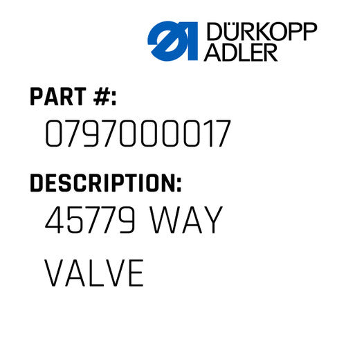 45779 Way Valve - Dürkopp Adler #0797 000017