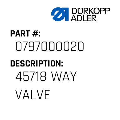 45718 Way Valve - Dürkopp Adler #0797 000020
