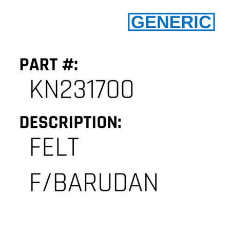 Felt F/Barudan - Generic #KN231700