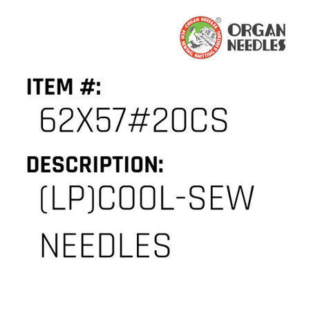 (Lp)Cool-Sew Needles - Organ Needle #62X57#20CS