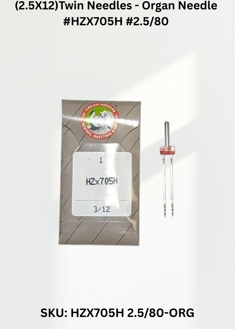(2.5X12)Twin Needles - Organ Needle #HZX705H #2.5/80